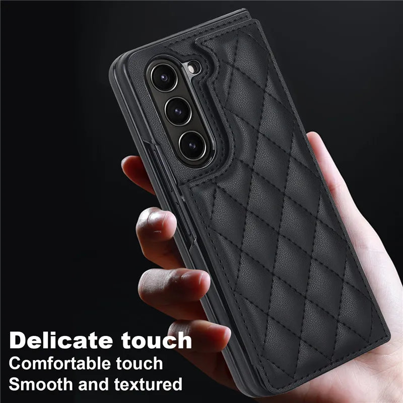 Leather Wallet Card Phone Case for Samsung Galaxy Z Fold 6 5 4 3 Fold6 Fold5 Fold4 Fold3 Shockproof Flip Stand Cover Hoesje Etui