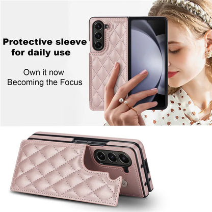 Leather Wallet Card Phone Case for Samsung Galaxy Z Fold 6 5 4 3 Fold6 Fold5 Fold4 Fold3 Shockproof Flip Stand Cover Hoesje Etui