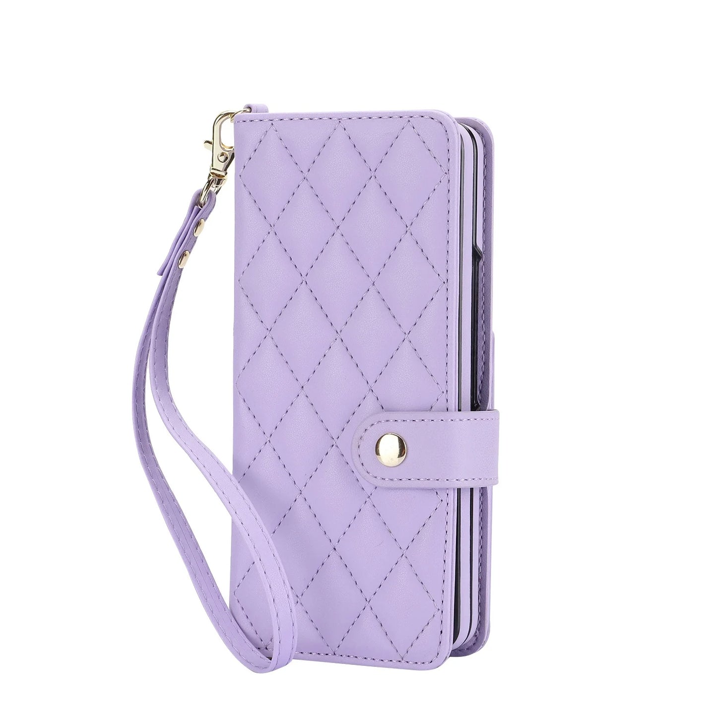 Ring Leather Zipper Wallet Card Slot Phone Case for Samsung Galaxy Z Fold 7 6 5 4 3 Shock Proof Flip Purse Holder Cover Hoesje