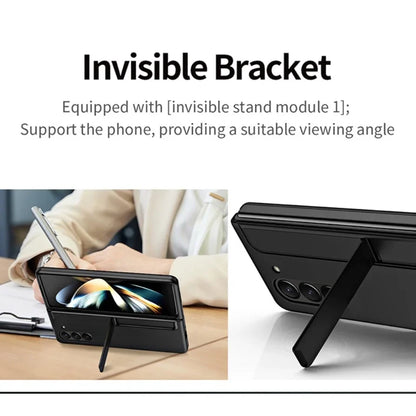 Invisible Bracket Stand Shockproof Phone Case For Samsung Galaxy Z Fold 7 ZFold 6 5 4 3 Protective Full Cover+Pen Slot Holder