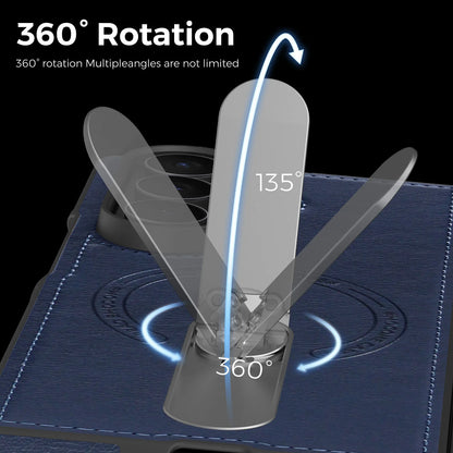 Fold 7 Strong Magnetic Phone Case for Samsung Galaxy Z Fold 7 6 5 4 3 Wireless Charging Metal Rotating Bracket Pu Leather Cover
