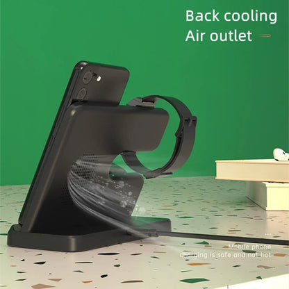 Galaxy Watch and Buds/Phones 3 in 1 Charger Wireless Charging Station for Samsung Watch 7 6 5 Pro/4 Active S25 Ultra S24 Flip 6