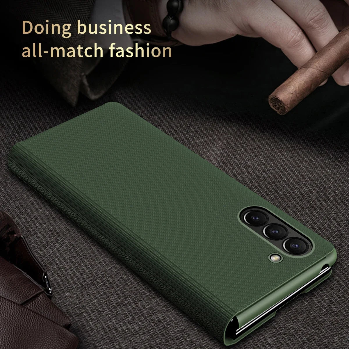 Anti-Fingerprint Leather Case for Samsung Galaxy Z Fold 7 6 5 4 5G Fold7 Fold3 Fold5 Fold4 Fold 3 2 Fold2 fold6 Cover Capa