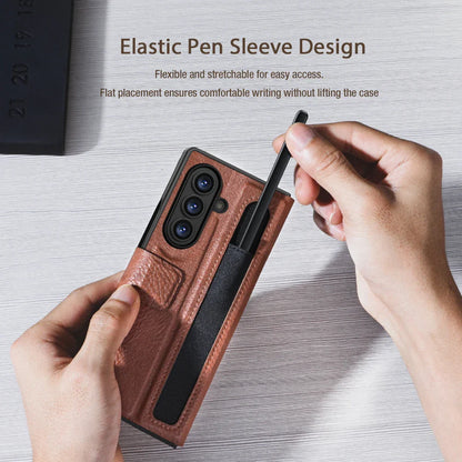 Nillkin For Samsung Galaxy Z Fold 7 5G Case Aoge Flip Leather Cases with S-Pen Holder Full Cover Protection