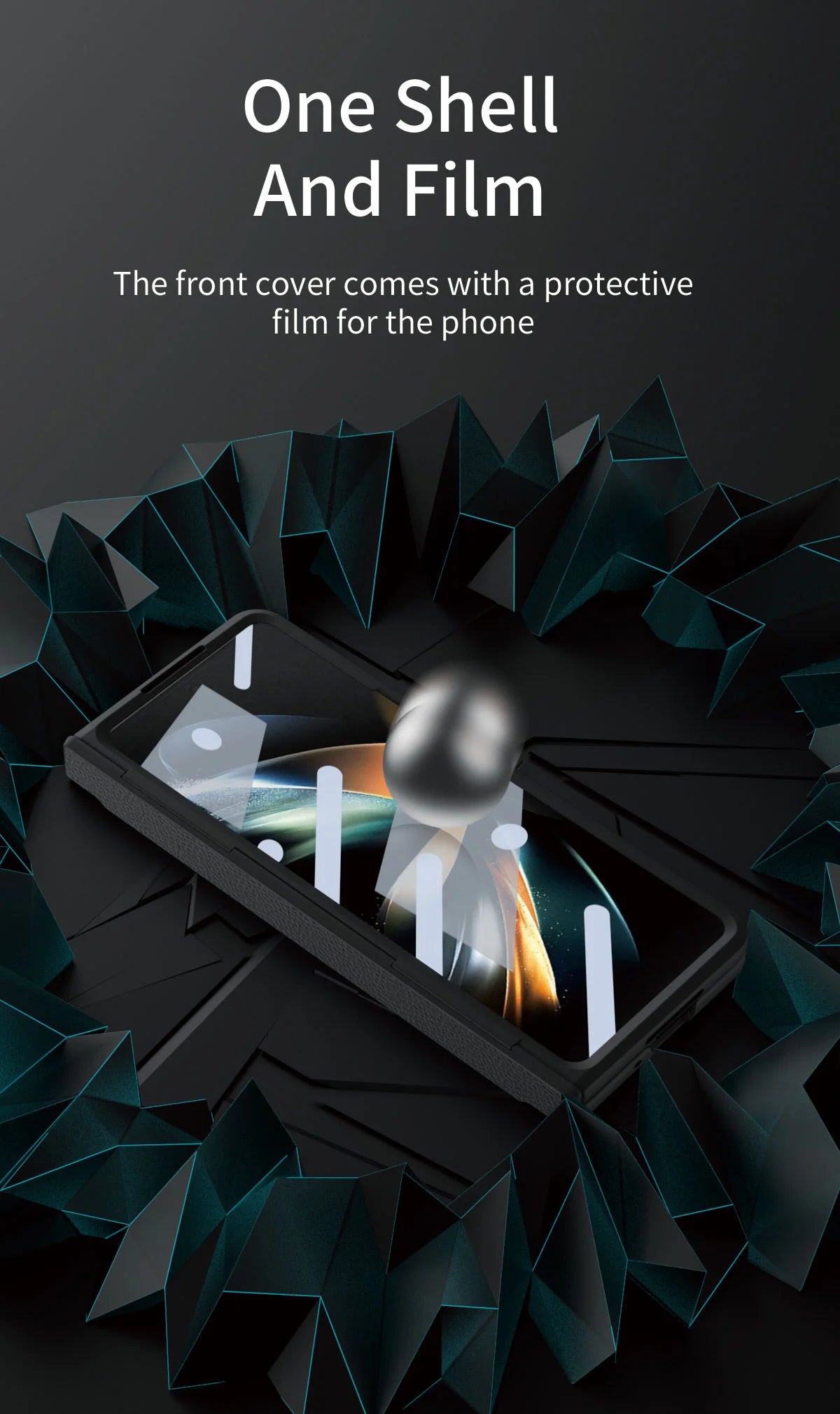 For Samsung Galaxy Z Fold 7 6 5 4 5G With Screen Protect Glass Film Luxury Leather One-Piece Plating Stand Hinge Shockproof Case