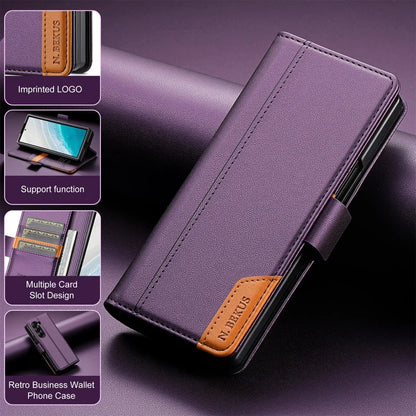 Luxury Magnetic Anti-theft Brush Leather Wallet Card Slot Phone Case for Samsung Galaxy Z Fold 7 6 5 4 3 Purse Holder Cover Etui