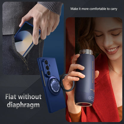 Luxury Military Armor Solid Color Magnetic 360 Bracket Phone Case For Samsung Z Fold 7 6 5 4 3 Wireless Charge Shockproof Cover