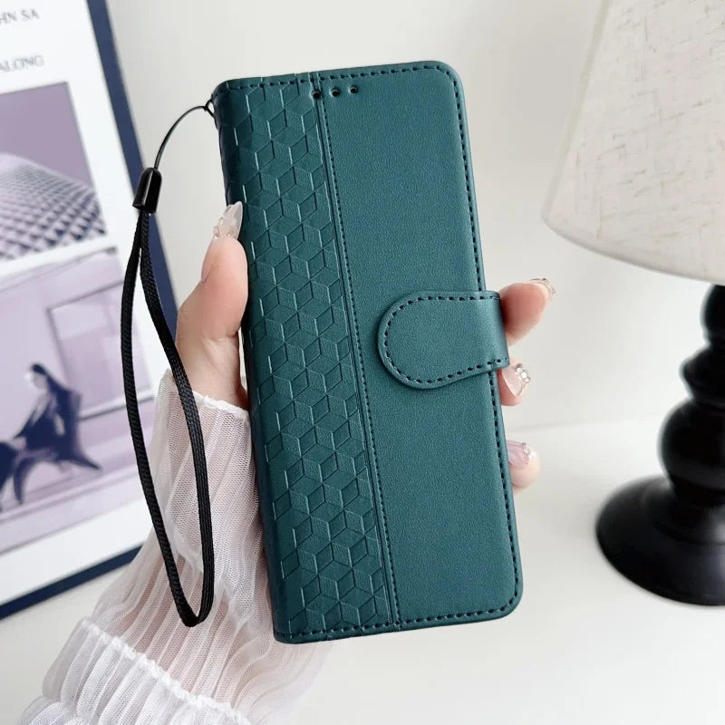Luxury Leather Flip Purse Holder Phone Case For Samsung Galaxy Z Fold 7 6 5 4 3 Fold7 Fold6 Fold5 Wallet Card Cover Back Bag