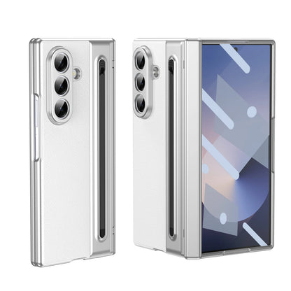 For Samsung Galaxy Z Fold 7 6 5 4 3 360° Folding Flap Leather Pen Groove Tempered Glass Film Drop Resistant Phone Case