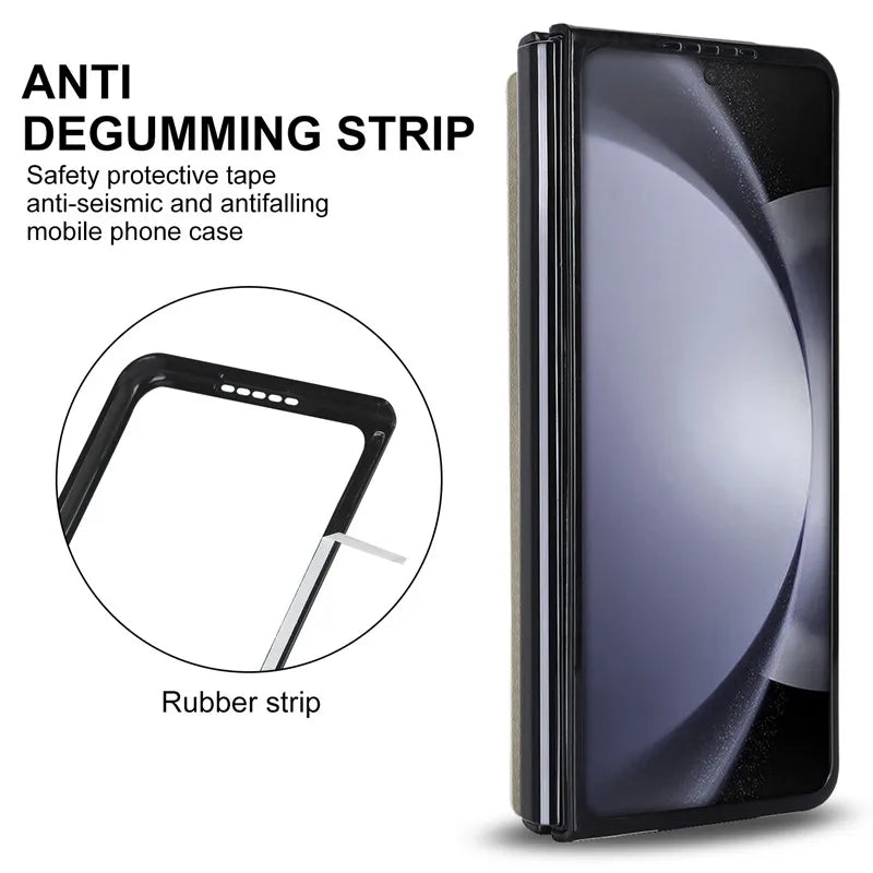 Leather Wallet Card Phone Case for Samsung Galaxy Z Fold 6 5 4 3 Fold6 Fold5 Fold4 Fold3 Shockproof Flip Stand Cover Hoesje Etui