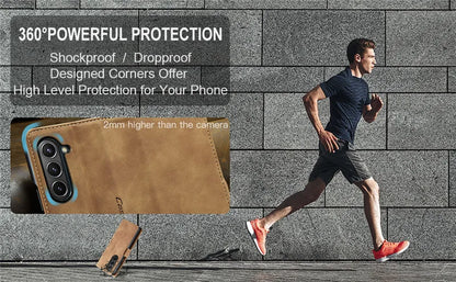 CaseMe Retor Leather Wallet Card Slot Phone Case for Samsung Galaxy Z Fold 7 6 5 4 Fold5 Fold6 Shockproof Flip Stand Cover Coque