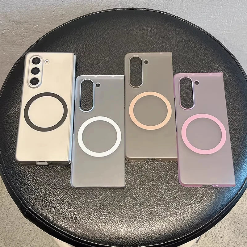 Ultra thin matte For Magsafe Magnetic Case For Samsung Galaxy Z Fold 7 Z Fold 6 Z Fold 5 4 3 Slim Frosted Clear Hard PC Cover