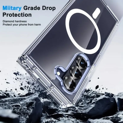 For Samsung Z Fold 7 Magsafe Case Luxury Transparent PC TPU Magnetic Wireless Charging Cover for Samsung Galaxy Z Fold 7 6 5 4 3